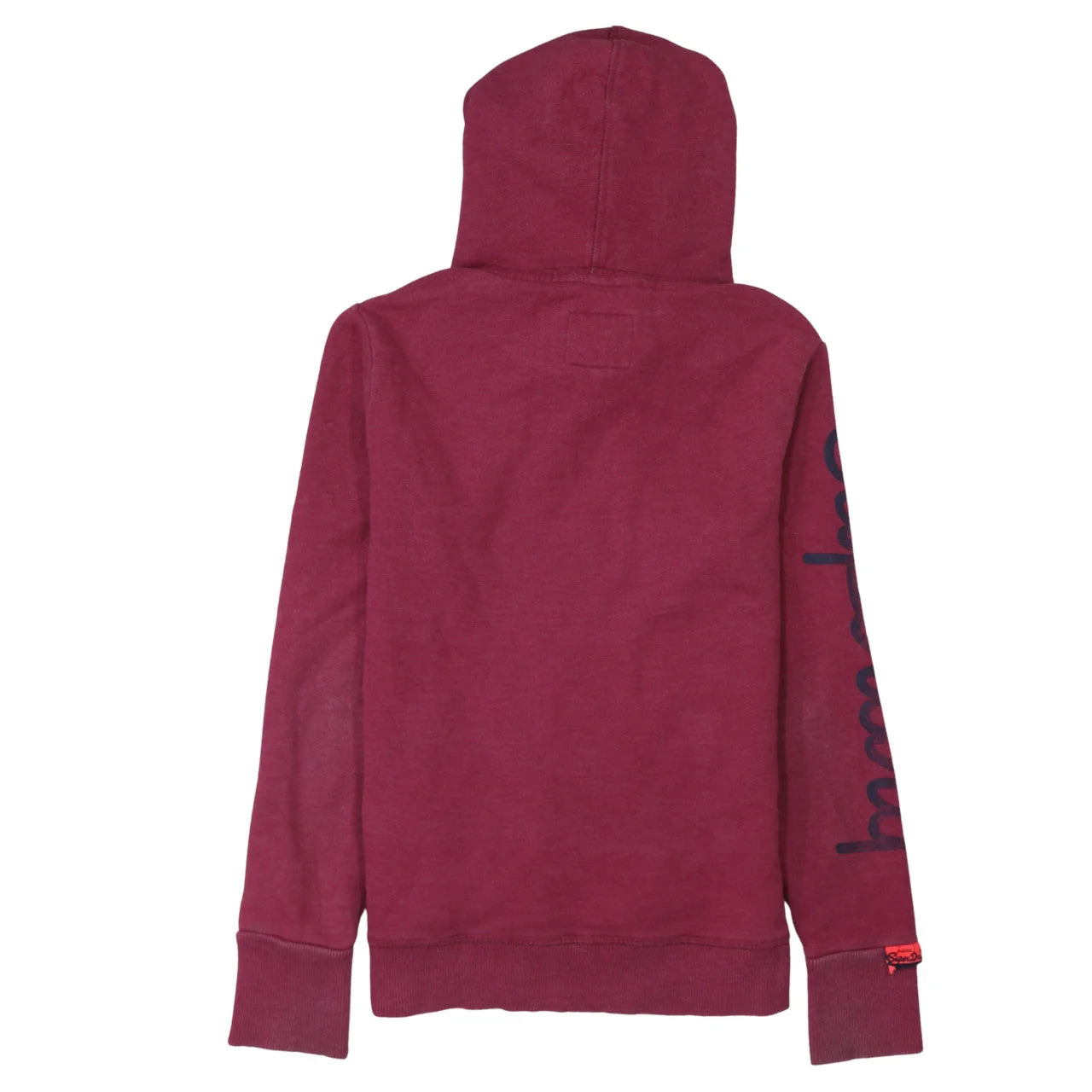 Superdry Womens Burgundy Pullover Hoodie Small Graphic Print - Image 4
