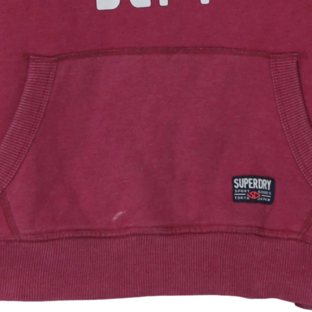 Superdry Womens Burgundy Pullover Hoodie Small Graphic Print - Image 8