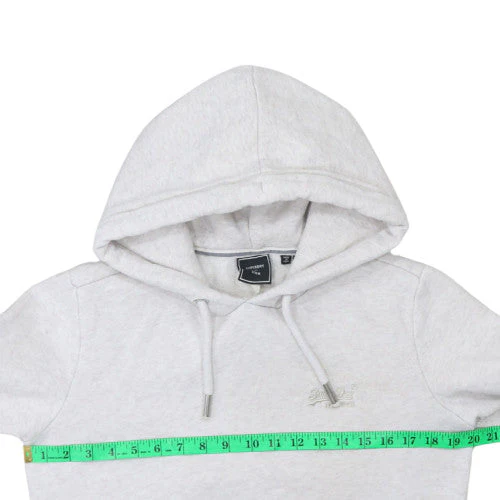 Superdry Womens Grey Hoodie UK 10 Pullover Hooded Sweatshirt - Image 2