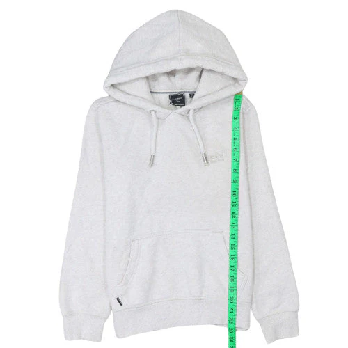 Superdry Womens Grey Hoodie UK 10 Pullover Hooded Sweatshirt - Image 3