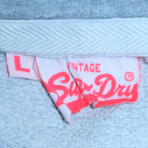 Superdry Womens Grey Pullover Hoodie L Logo Print Casual Sweatshirt - Image 5