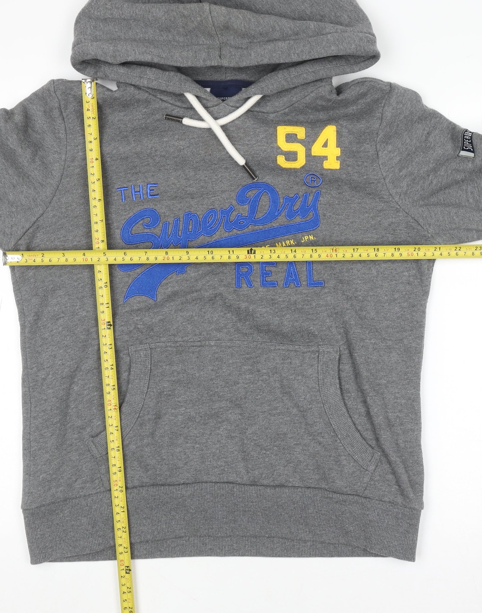 Superdry Womens Grey Pullover Hoodie Size 14 Hooded Graphic Print - Image 2