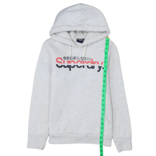 Superdry Women's Grey Pullover Hoodie Size M Graphic Print Casual - Image 3