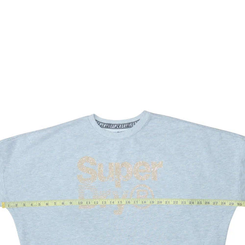 Superdry Womens Light Blue XL Crew Neck Logo Pullover Sweatshirt - Image 2
