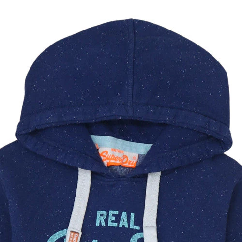 Superdry Womens Navy Pullover Hoodie Size M Graphic Print Cotton Blend - Image 8