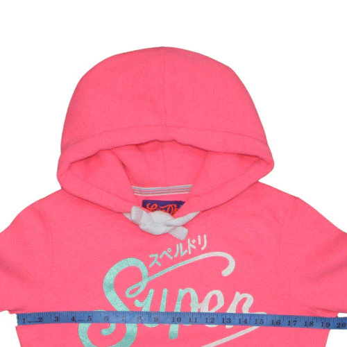 Superdry Womens Pink Hoodie Pullover Size S Graphic Print Cotton Blend - Image 3