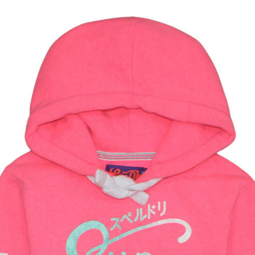 Superdry Womens Pink Hoodie Pullover Size S Graphic Print Cotton Blend - Image 8