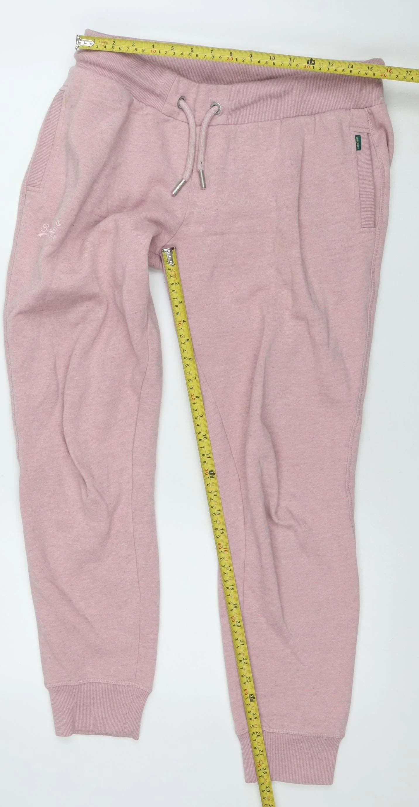 Superdry Womens Pink Jogger Sweatpants UK 16 Cotton Blend - Image 2