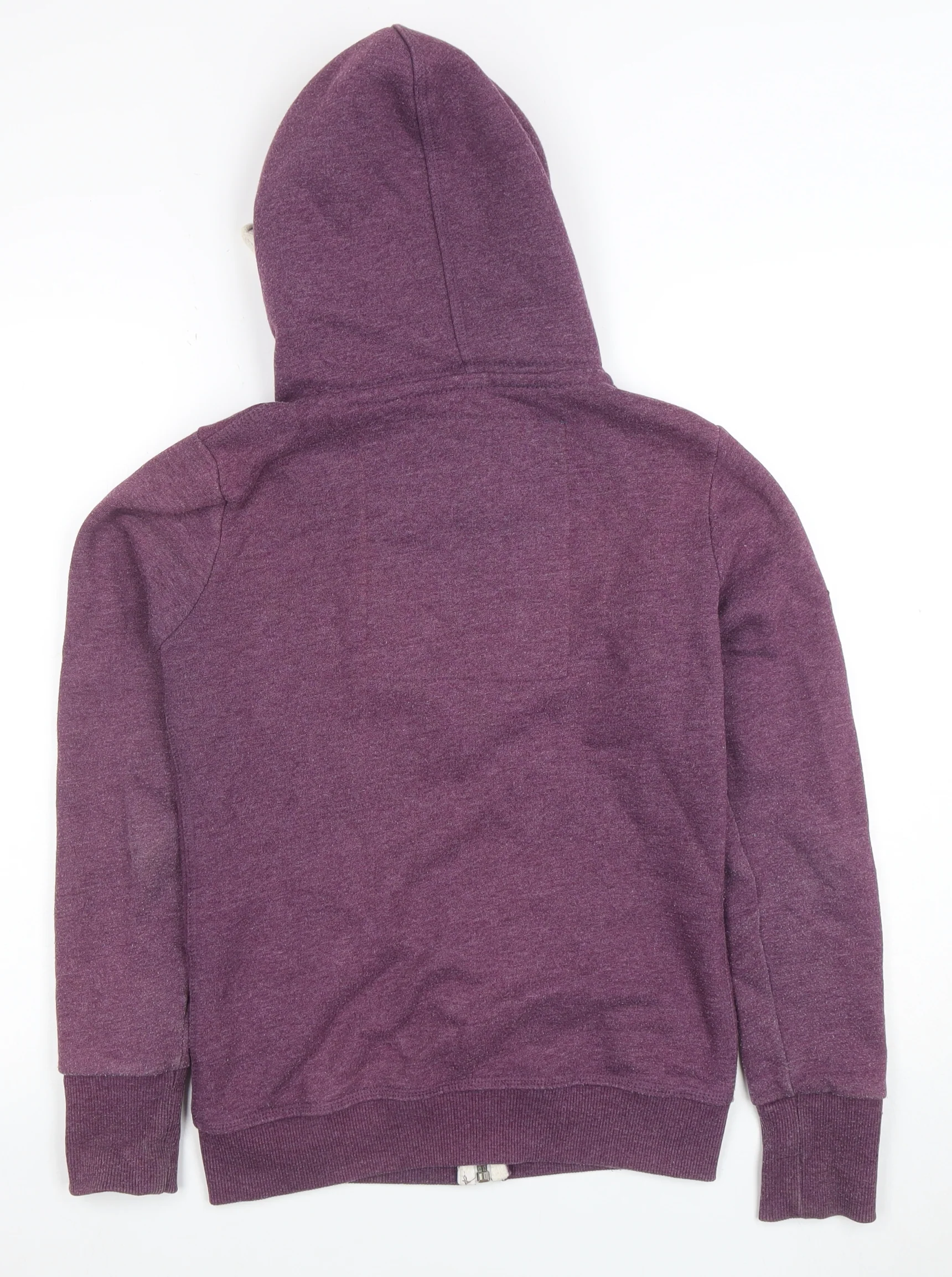 Superdry Women's Purple Full Zip Hoodie XS Cotton Blend - Image 3