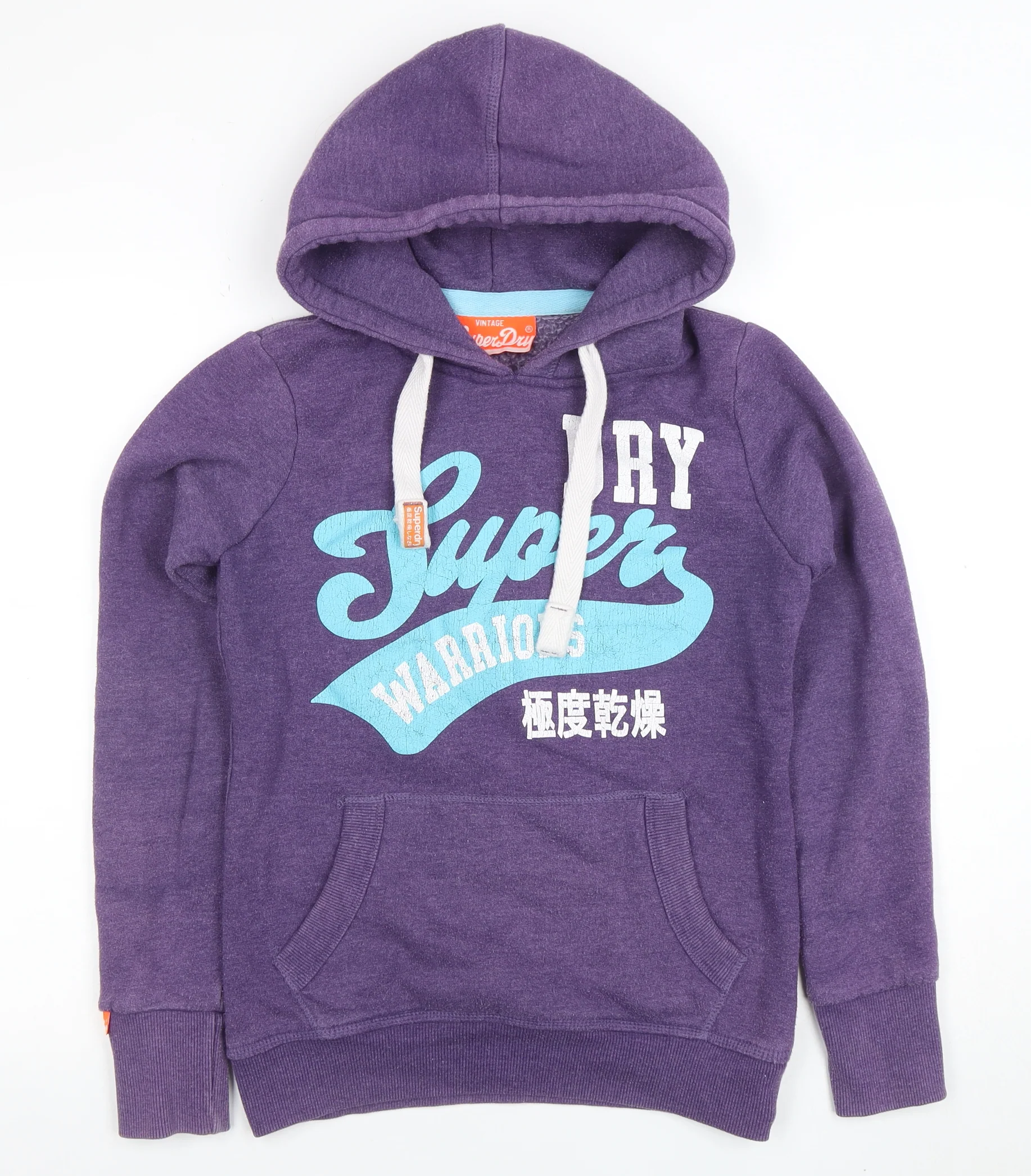 Superdry Womens Purple Pullover Hoodie Small Cotton Blend
