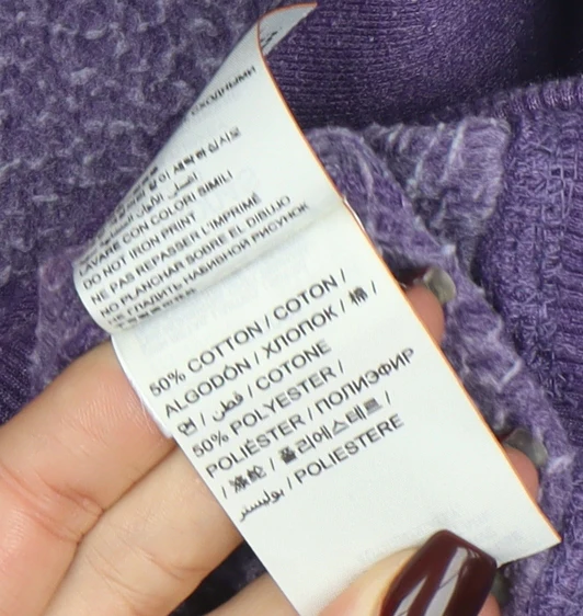 Superdry Womens Purple Pullover Hoodie Small Cotton Blend - Image 5
