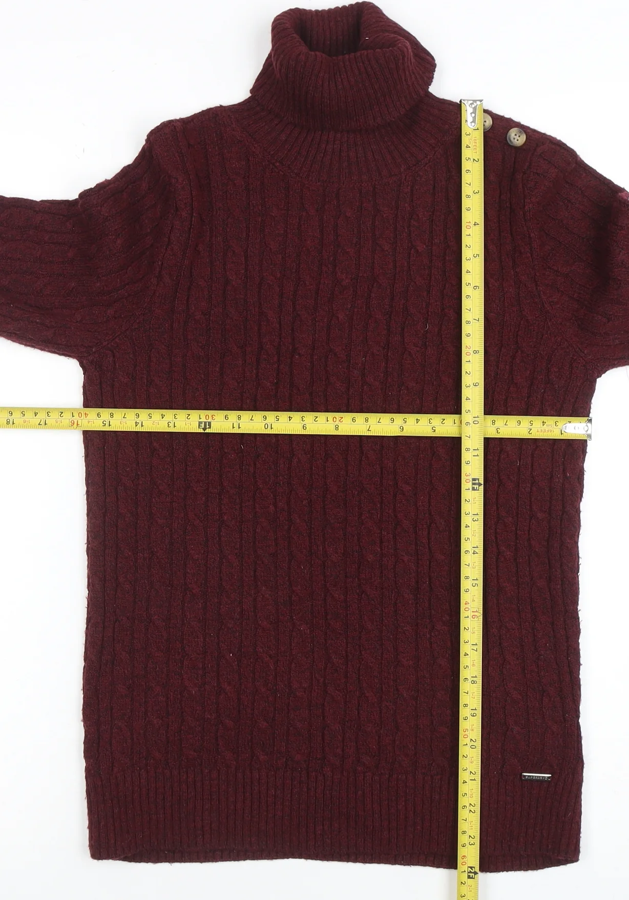 Superdry Womens Red Cable-Knit Roll Neck Jumper Size 10 - Image 2