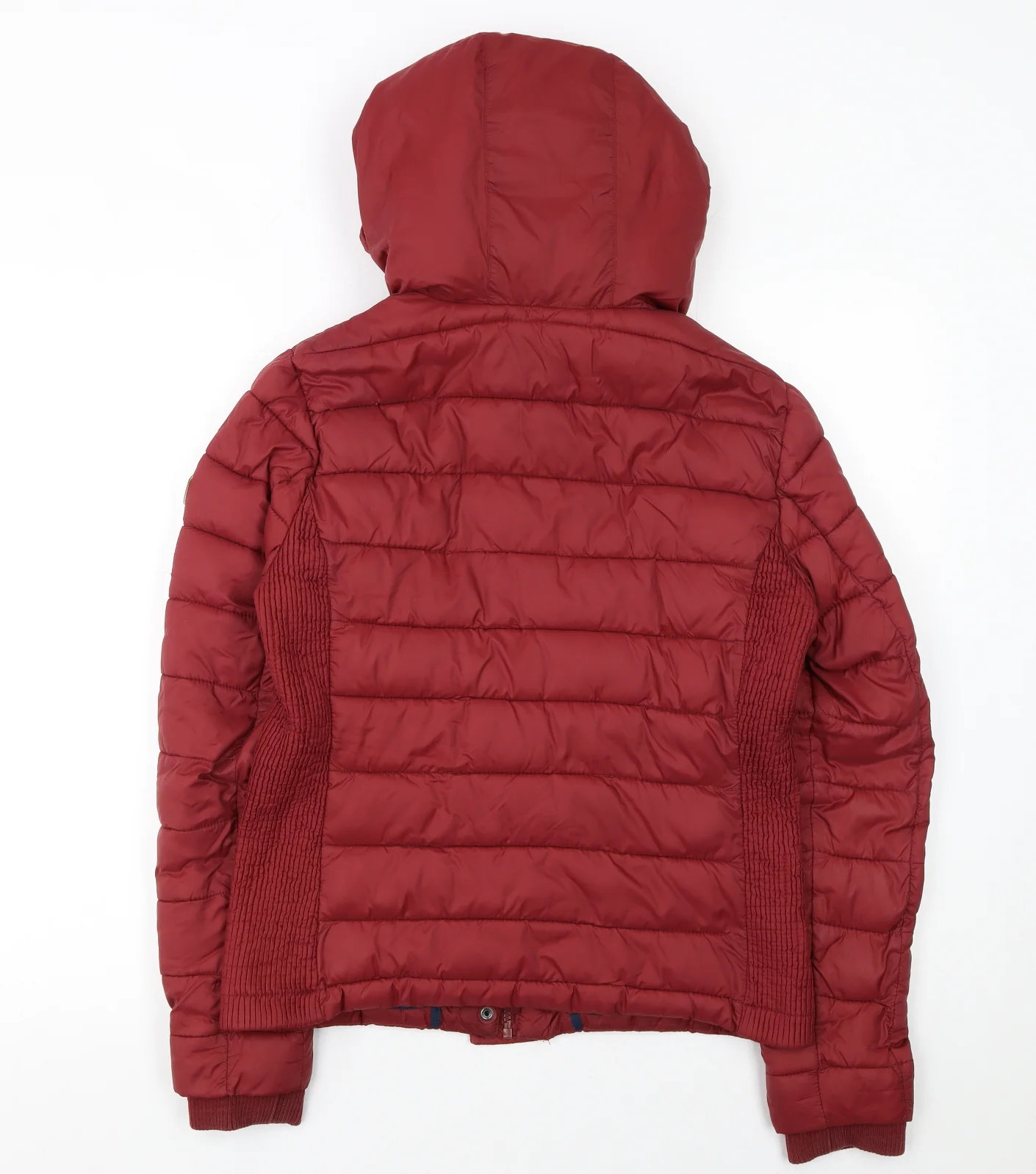 Superdry Women's Red Fuji Puffer Jacket L Hooded Quilted Coat - Image 3