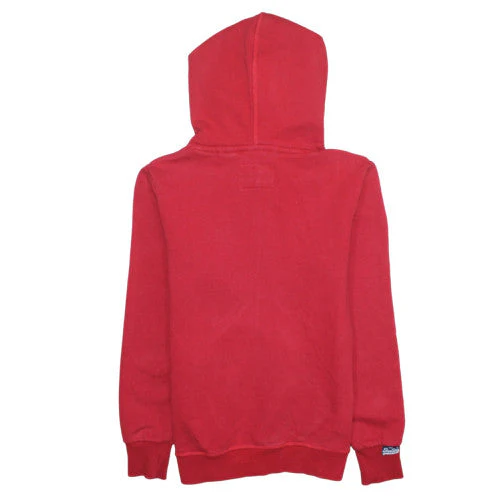 Superdry Womens Red Pullover Hoodie Size M Cotton Blend - Image 4