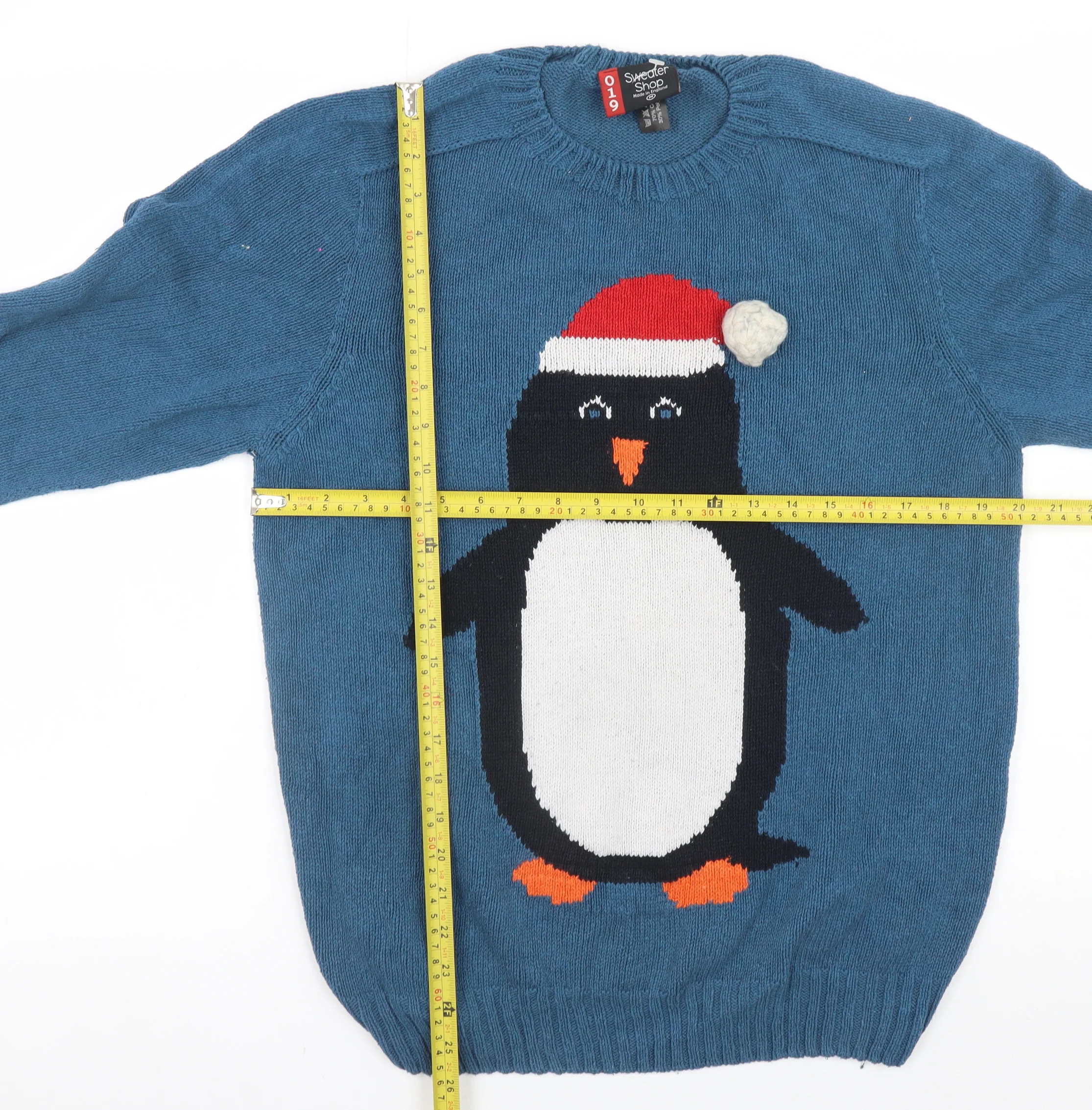 Sweater Shop Men's Blue Penguin Christmas Jumper Size M - Image 2