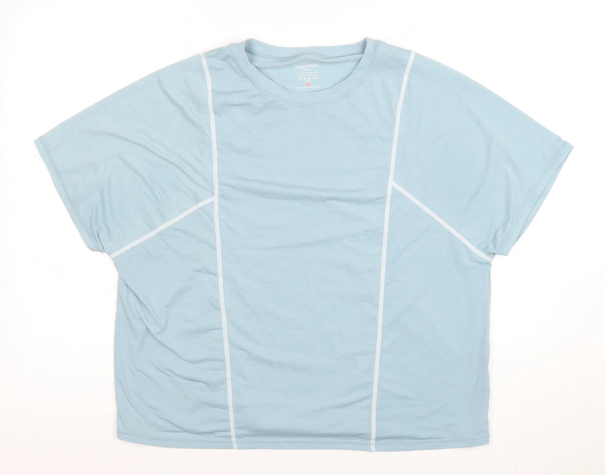 Sweaty Betty Women’s Light Blue Relaxed Fit Short Sleeve Active T-Shirt Size L