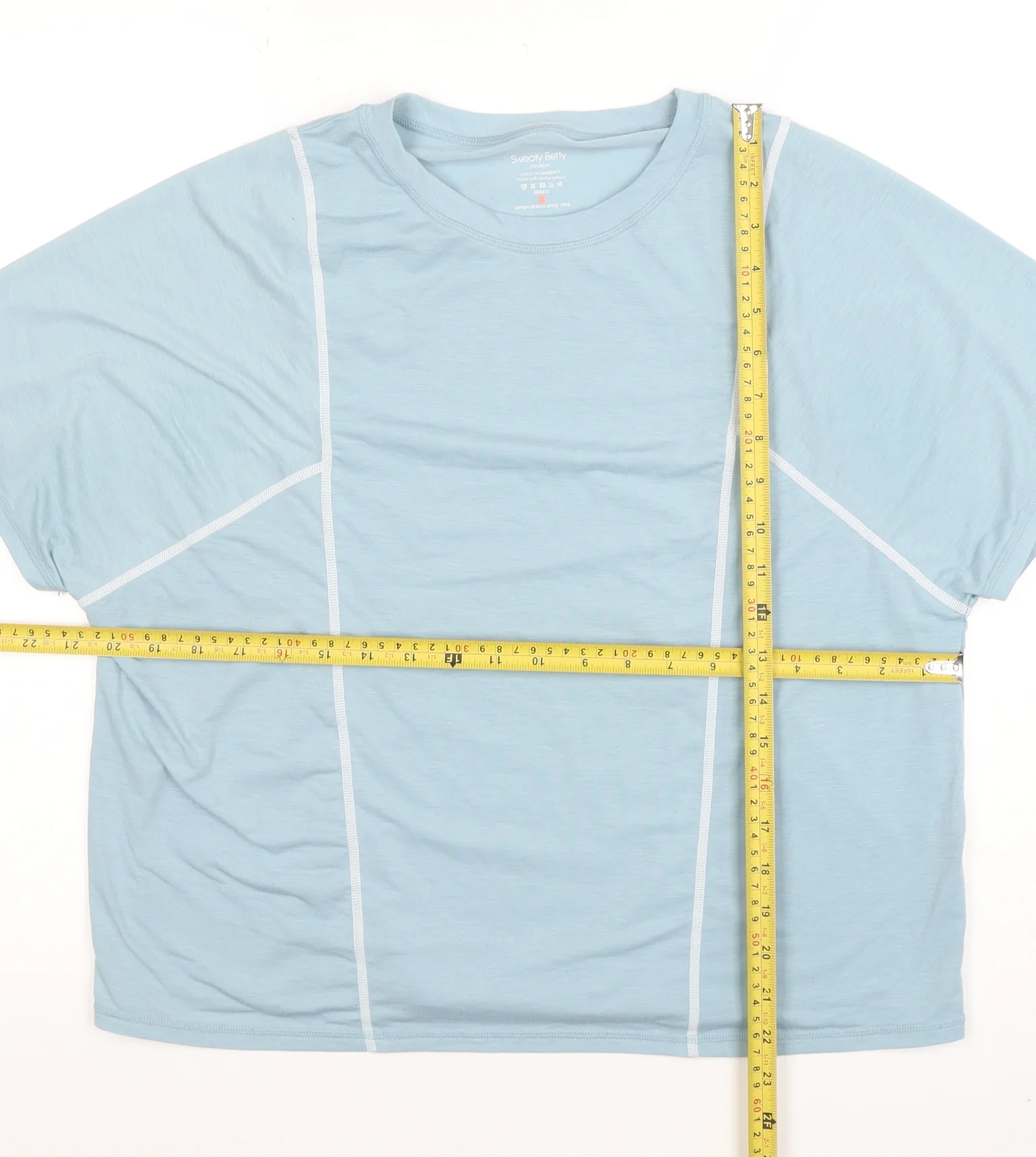 Sweaty Betty Women’s Light Blue Relaxed Fit Short Sleeve Active T-Shirt Size L - Image 2