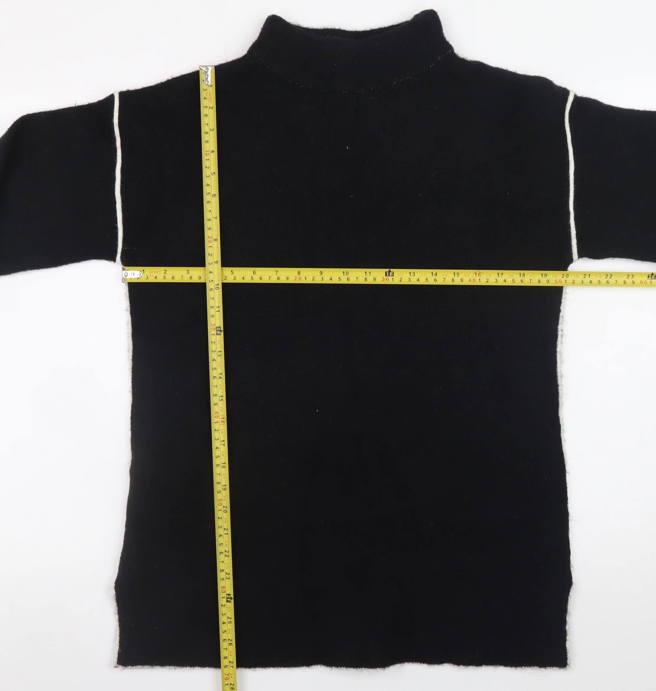Sweewë Paris Women Black S Shift Knit 3/4 Sleeve High Neck Dress - Image 2