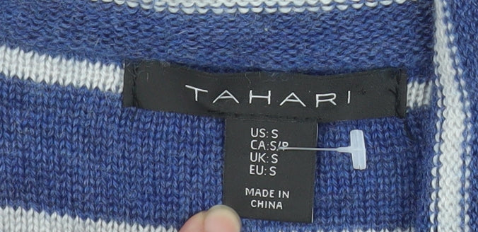Tahari Women's Blue Striped Single-Breasted Blazer Size S - Image 4