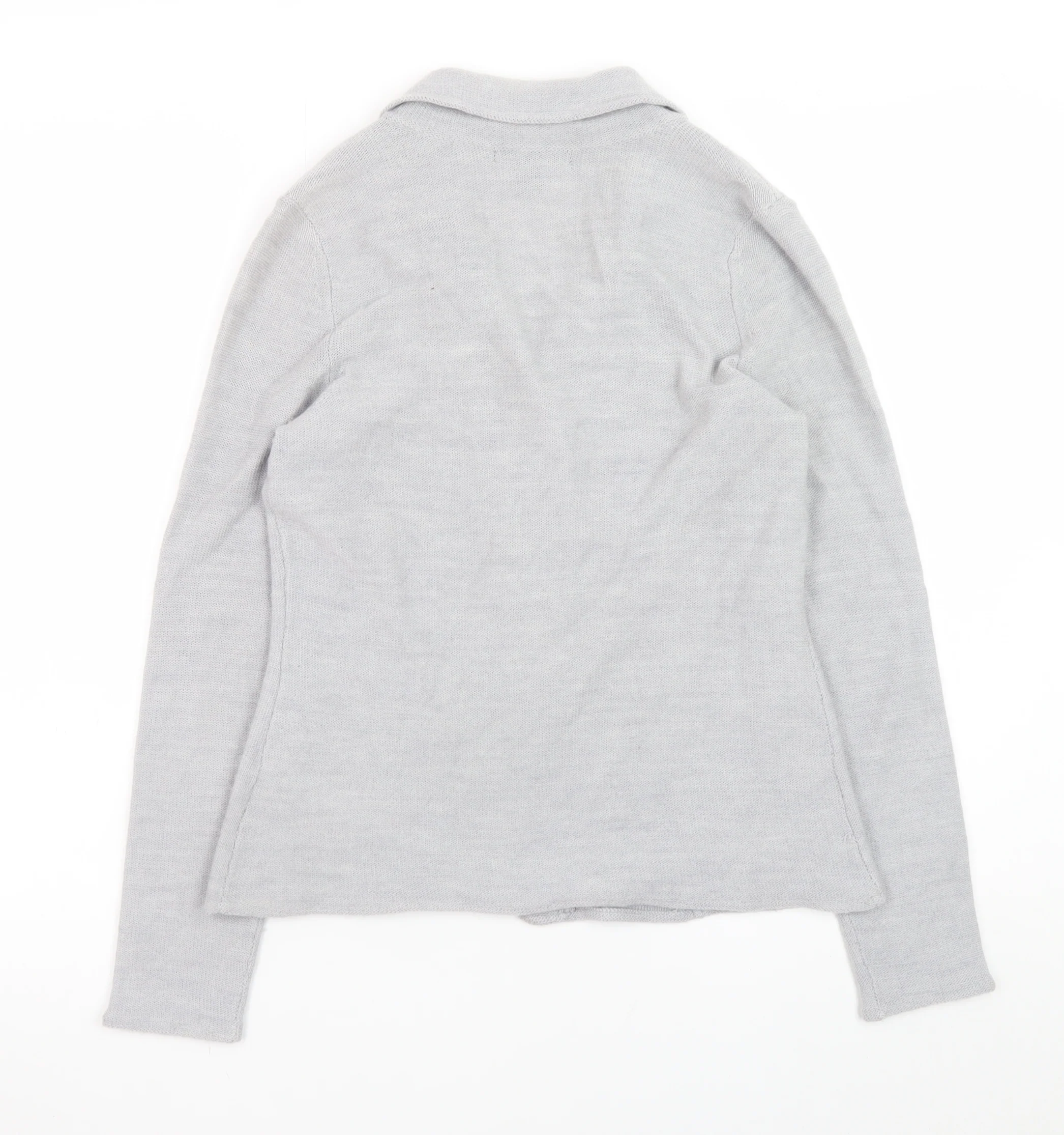 Tahari Women's Grey Medium Cardigan Jacket Merino Wool Blend Knit - Image 3