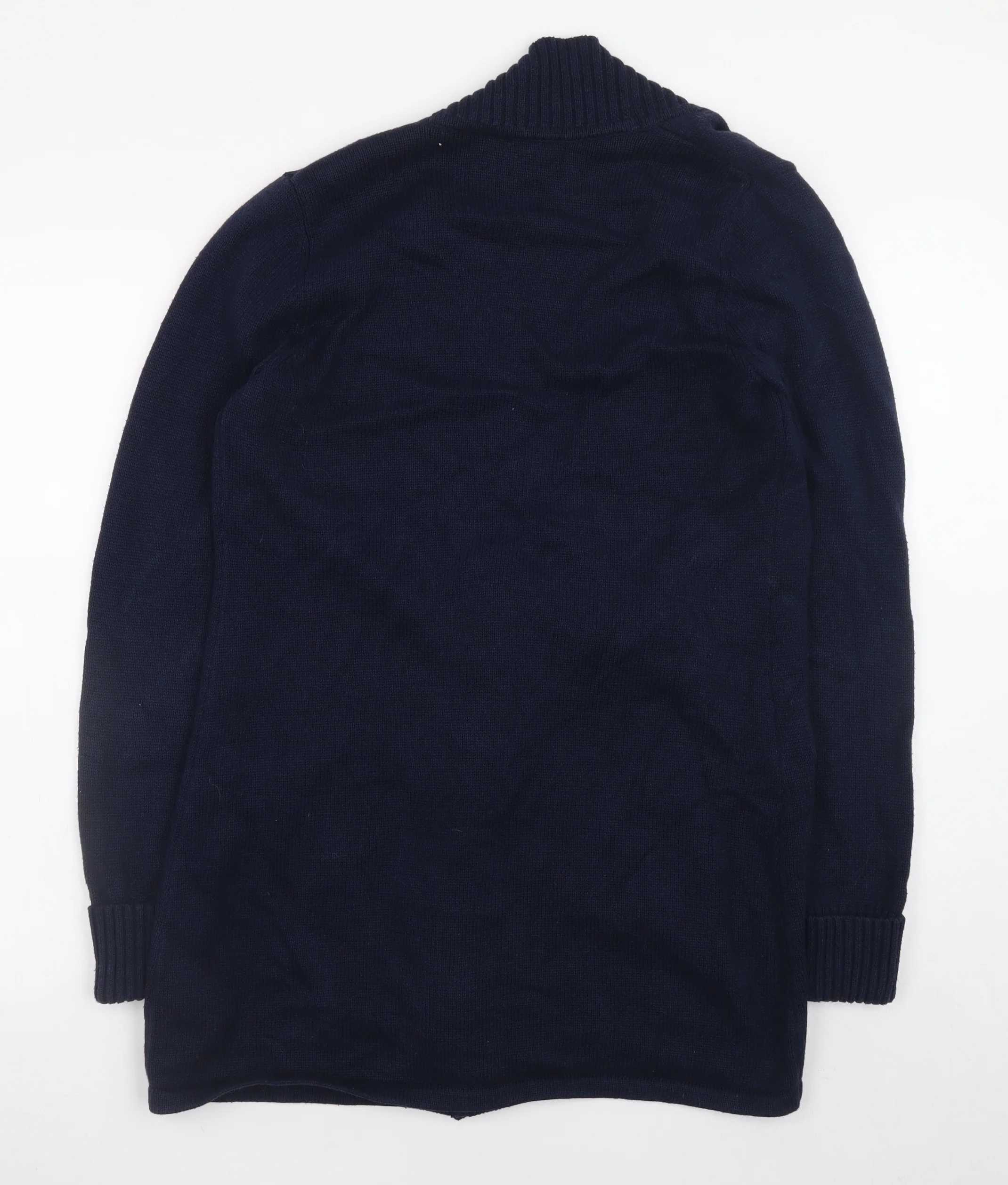 Tahari Women's Navy Blue Medium Open Front Cardigan Knit Jumper - Image 3