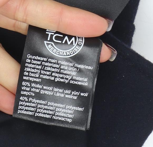 Tchibo Women Black Wool Blend Pea Coat Size 12 Classic Work Jacket - Image 5