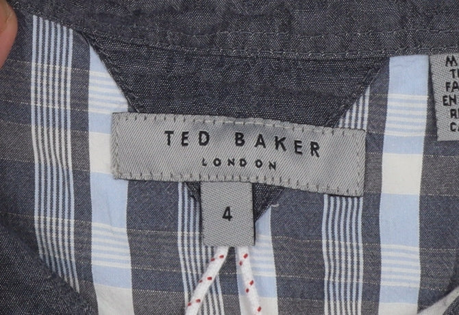 Ted Baker Men’s Beige Cotton Polo Shirt Size L Button Collar - Image 4
