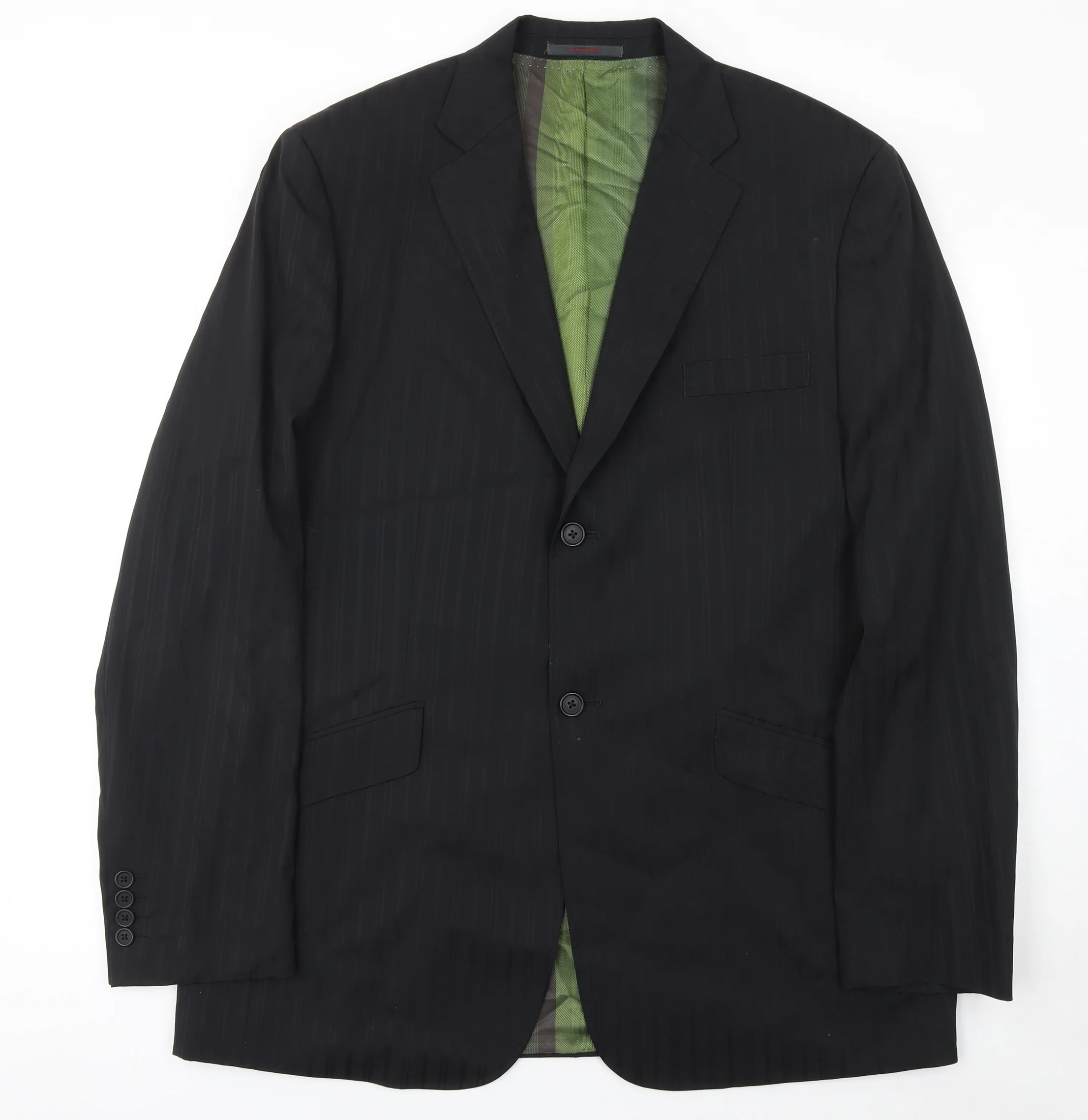 Ted Baker Men’s Black Pinstripe 44L Wool Suit Jacket