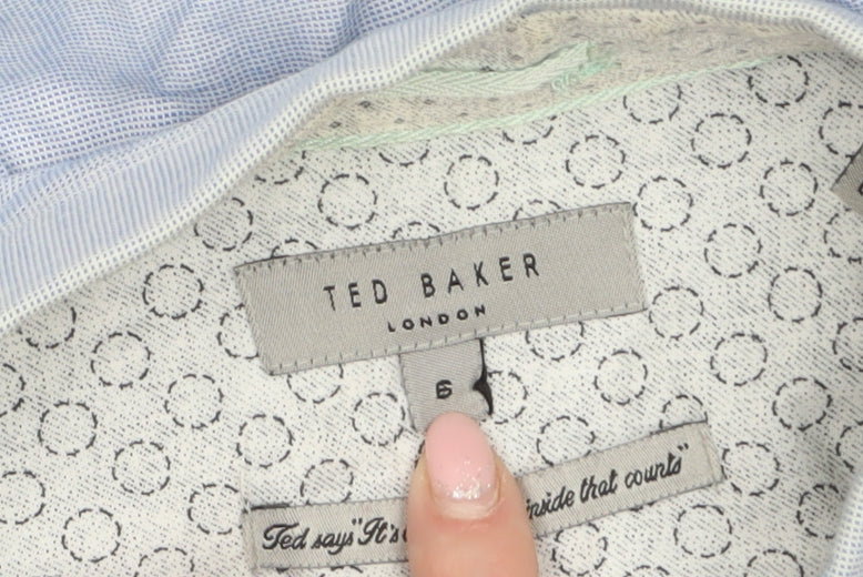 Ted Baker Men’s Blue Cotton Long Sleeve Button-Up Shirt Size 6 Regular - Image 5