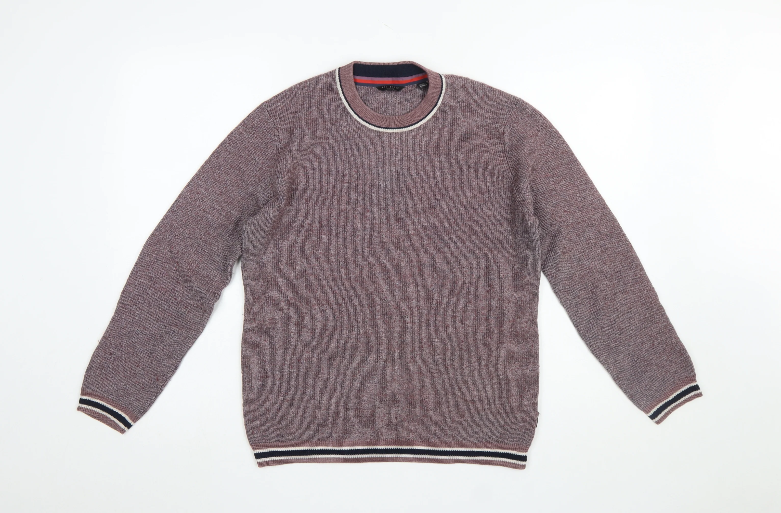 Ted Baker Men’s Purple Crew Neck Wool Blend Knit Jumper Size M