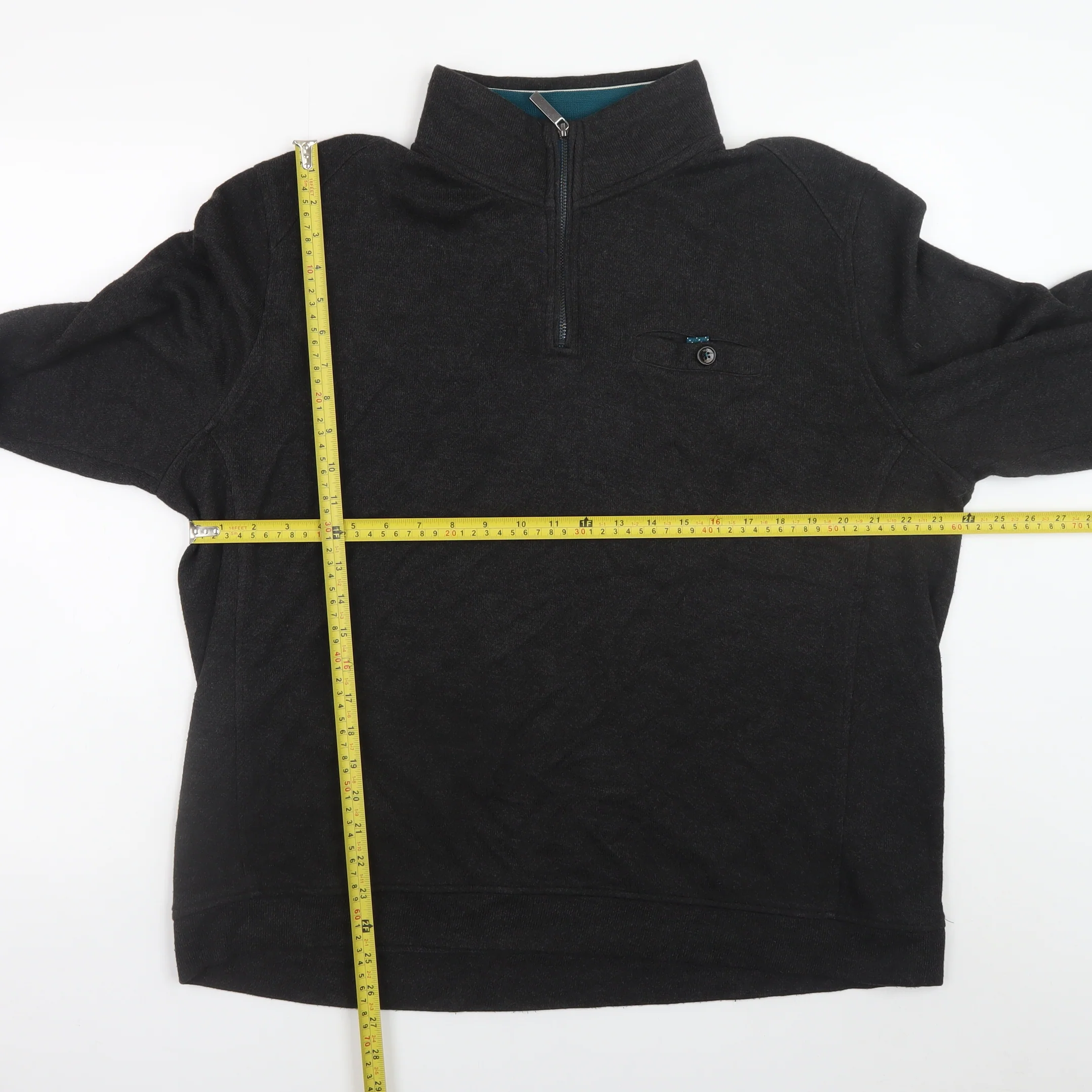 Ted Baker Mens Black 7XL 1/2 Zip Wool Blend Jumper - Image 3