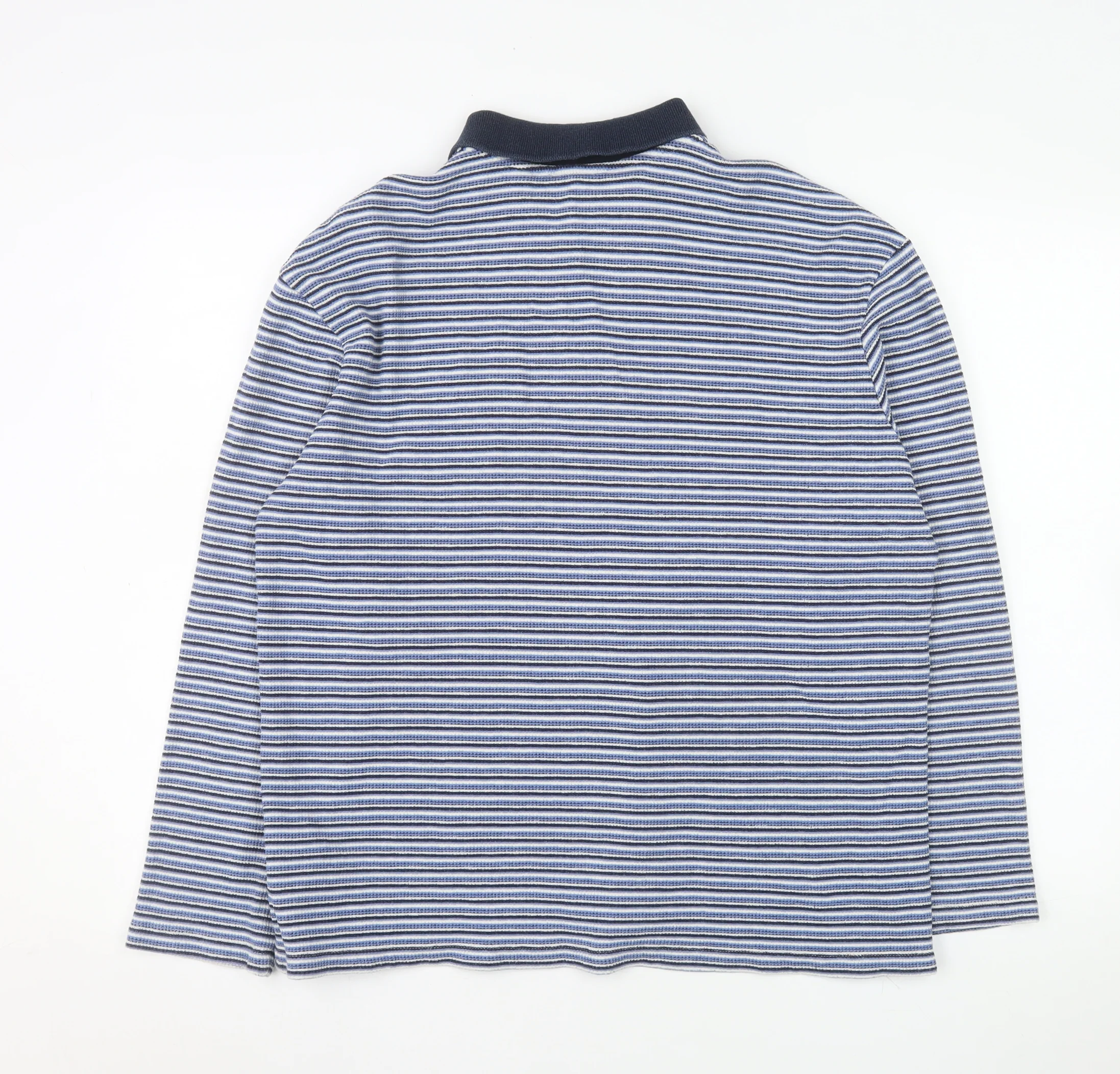 Ted Baker Men's Blue Striped Collared 1/2 Zip Sweatshirt Size L - Image 3