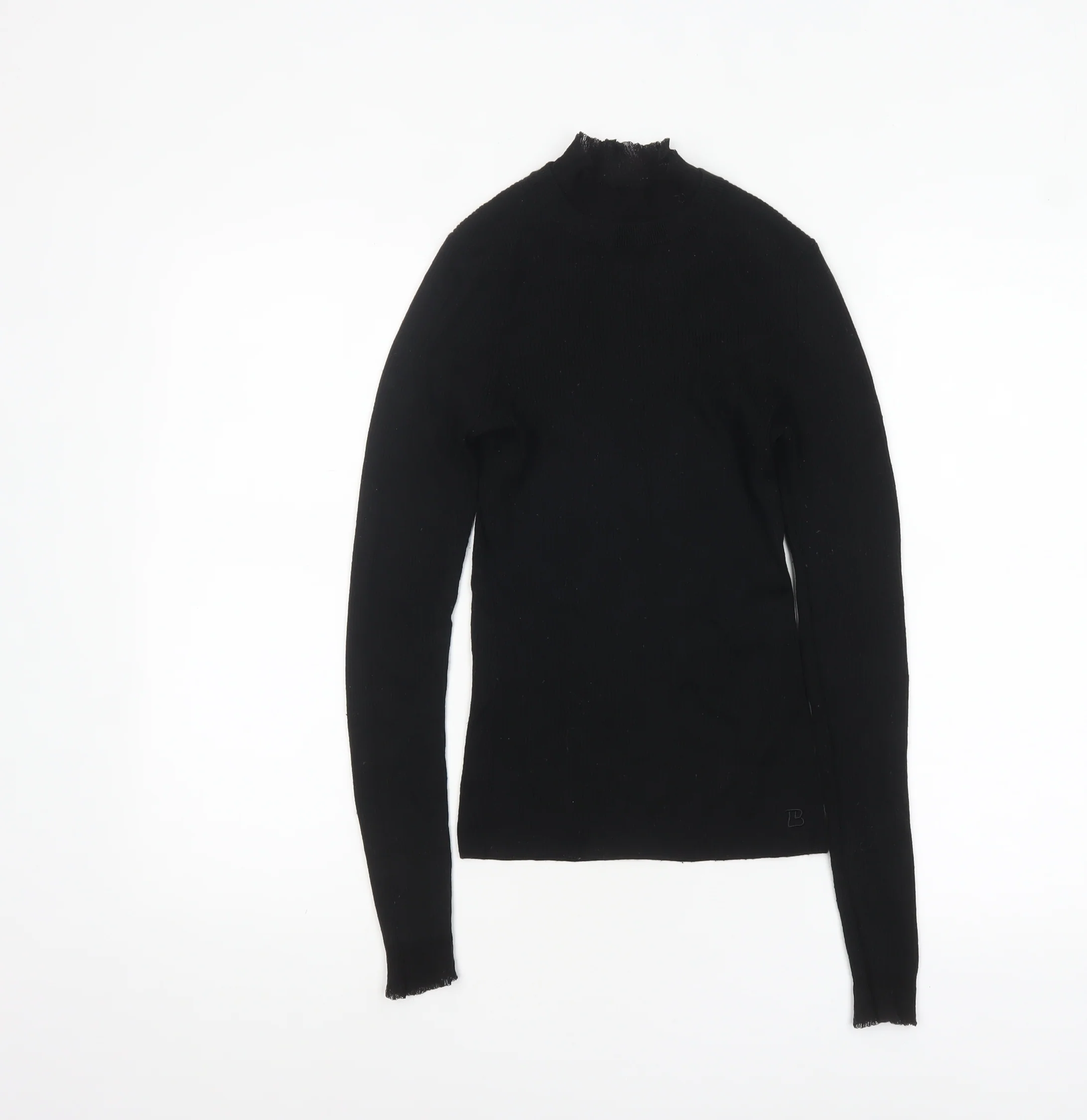 Ted Baker Women's Black Mock Neck Long Sleeve Slim Fit Jumper Size S