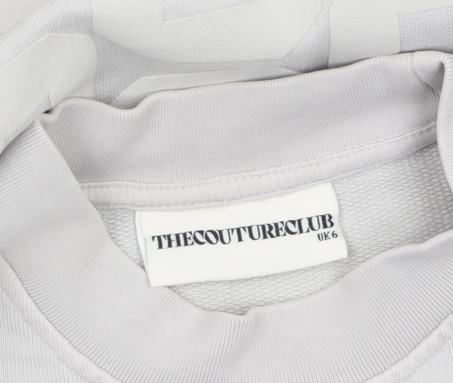 The Couture Club Women Beige Cotton Crew Neck Pullover Sweatshirt UK 6 - Image 5