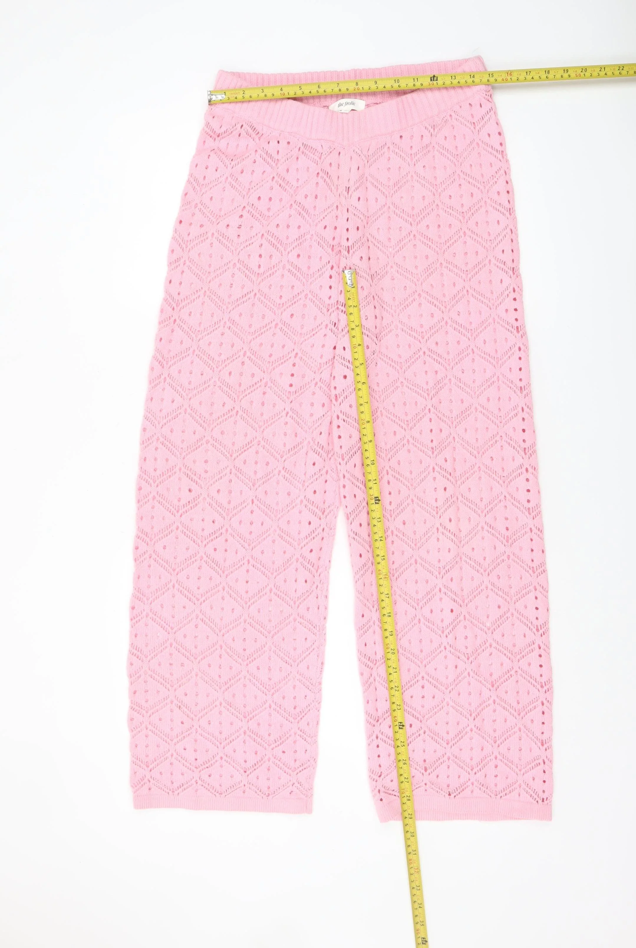 The Frolic Womens Pink Knit Cropped Trousers Size 14 - Image 2