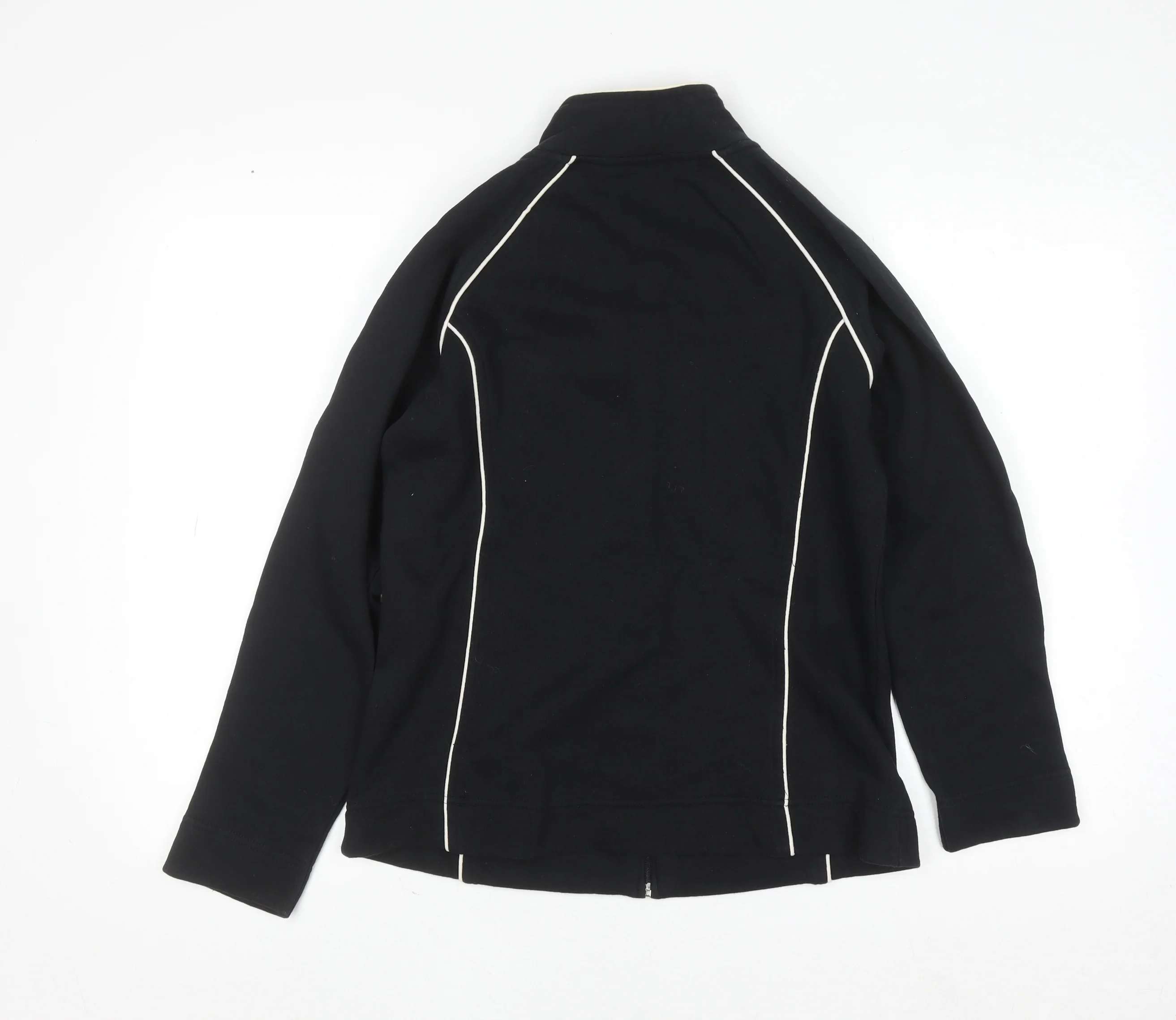 The Golf Co Women Black Small Full Zip Sweatshirt Cotton Blend - Image 3
