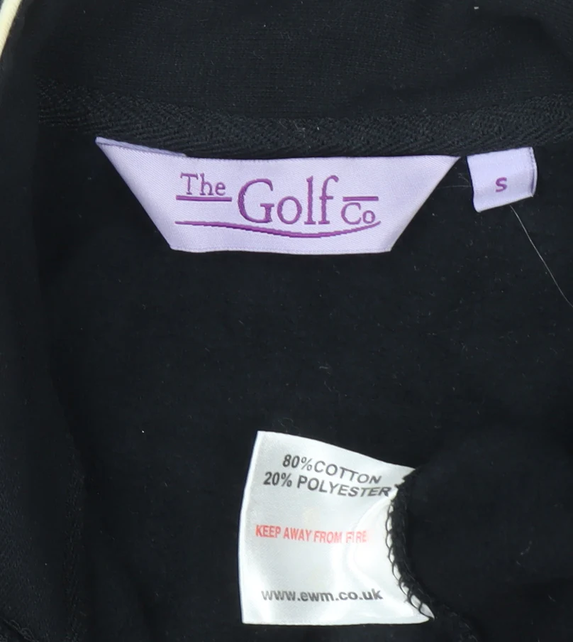 The Golf Co Women Black Small Full Zip Sweatshirt Cotton Blend - Image 4