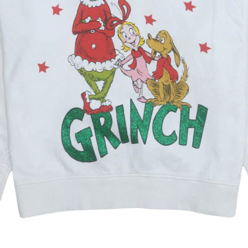 The Grinch White Christmas Sweatshirt Women 12-14 Pullover Crew Neck - Image 7