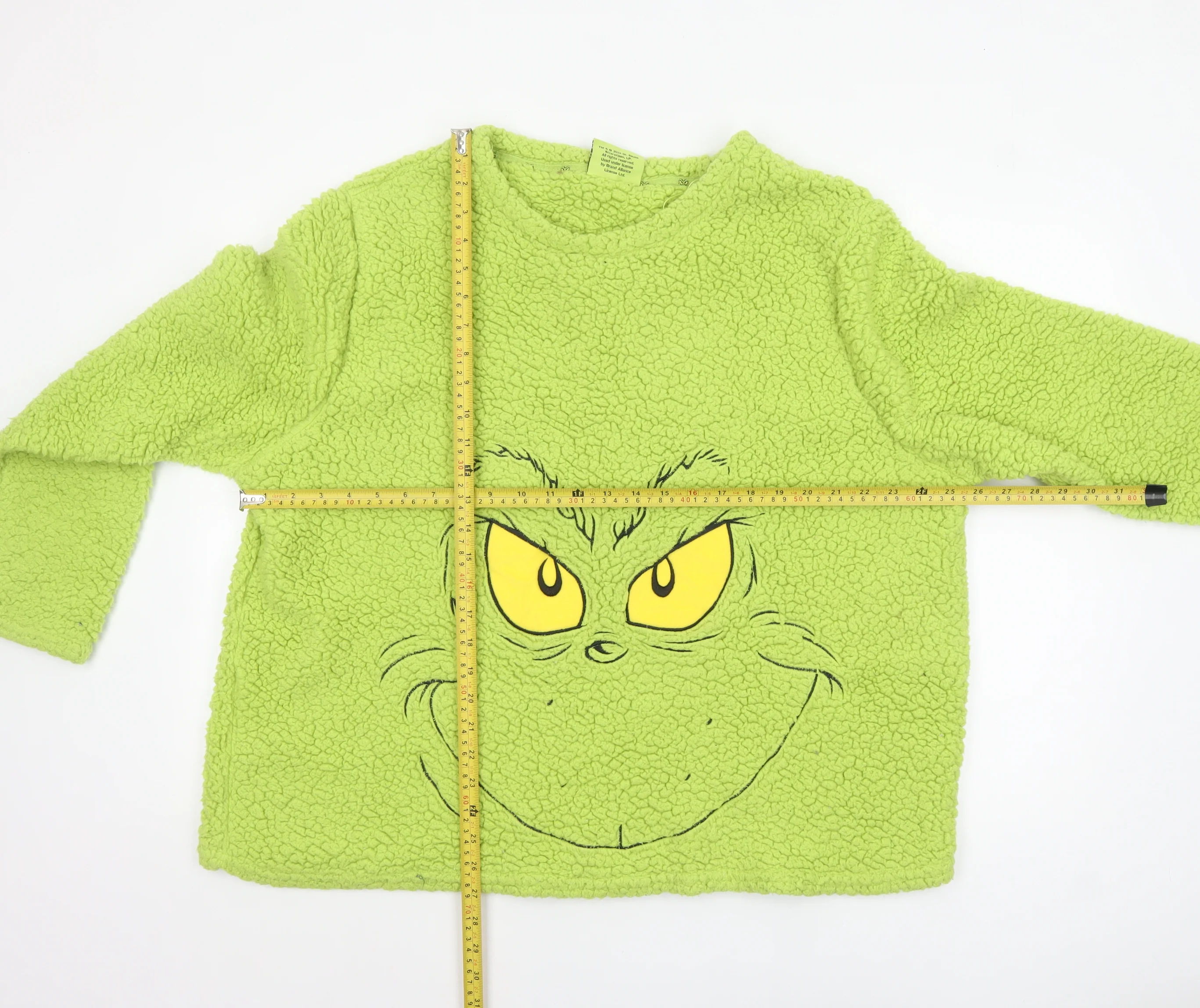 The Grinch Womens Green Fleece Pyjama Top 2XL Plus Size Winter - Image 2