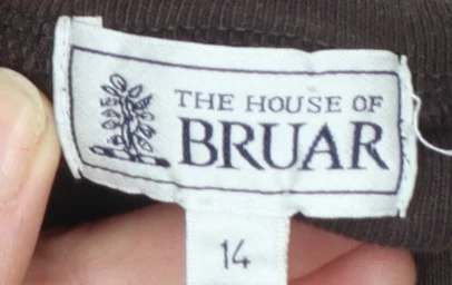 The House of Bruar Women’s Brown Roll Neck Long Sleeve Cotton Top Size 14 - Image 4