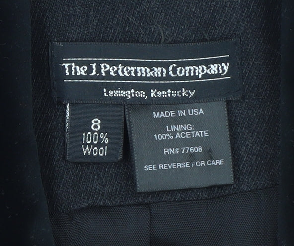 The J. Peterman Company Women’s Grey Wool Blazer Size 12 Formal Jacket - Image 4