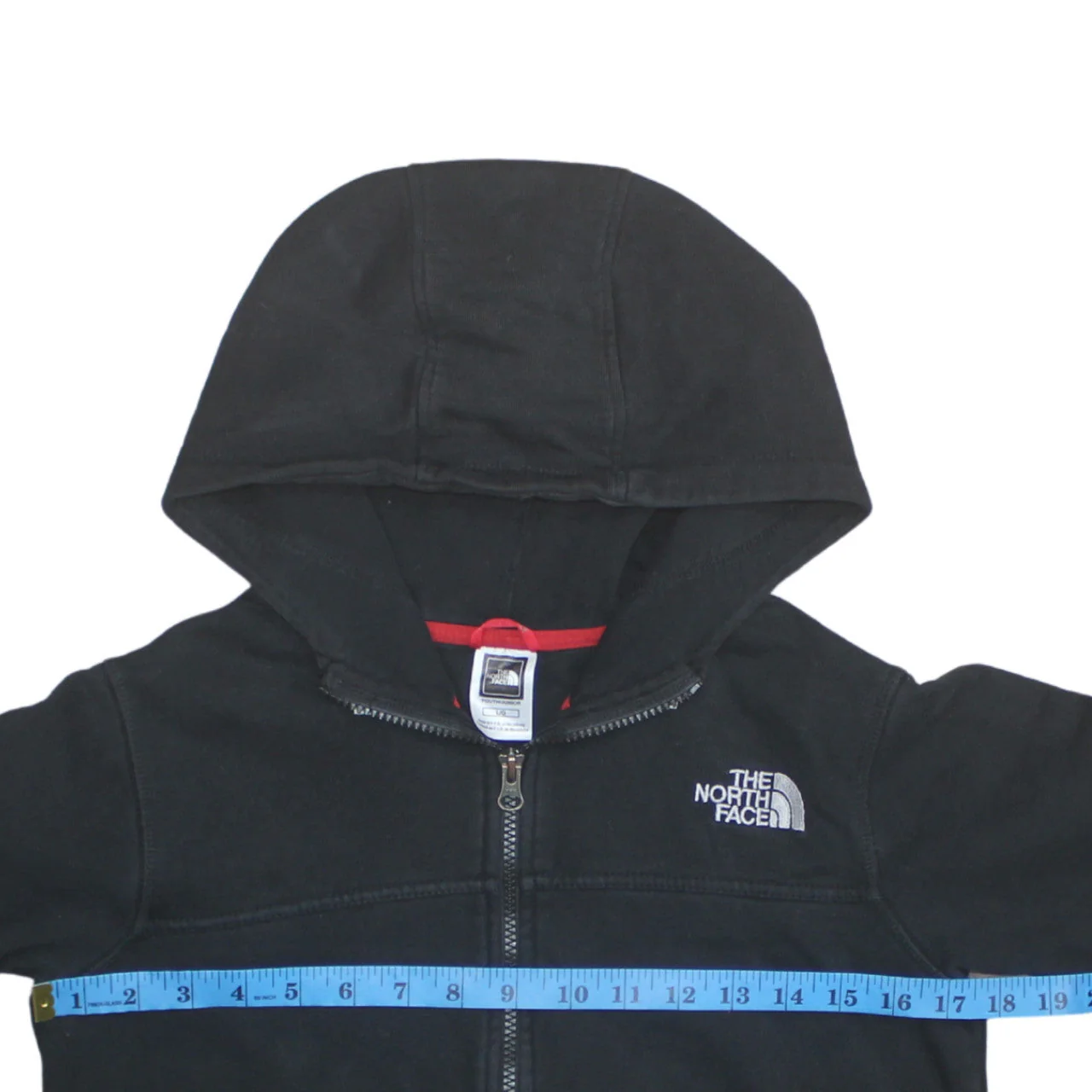The North Face Boys Black Full Zip Hoodie L/G Cotton Blend Casual - Image 2