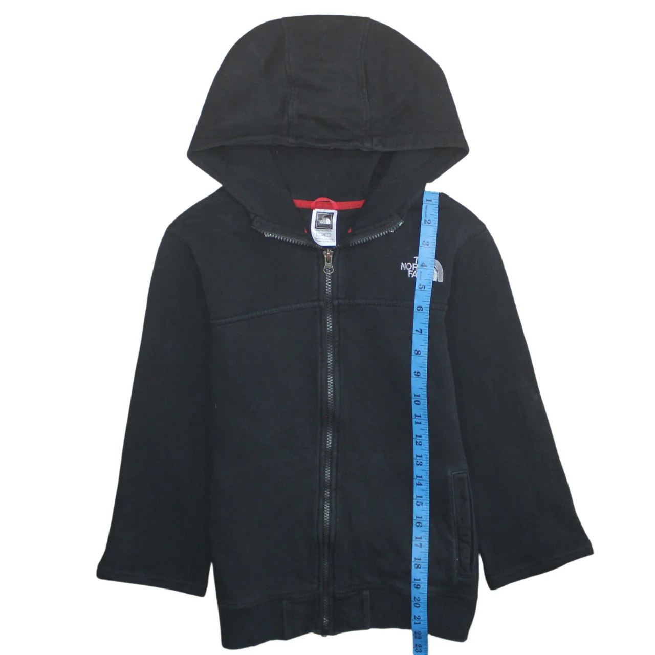 The North Face Boys Black Full Zip Hoodie L/G Cotton Blend Casual - Image 3