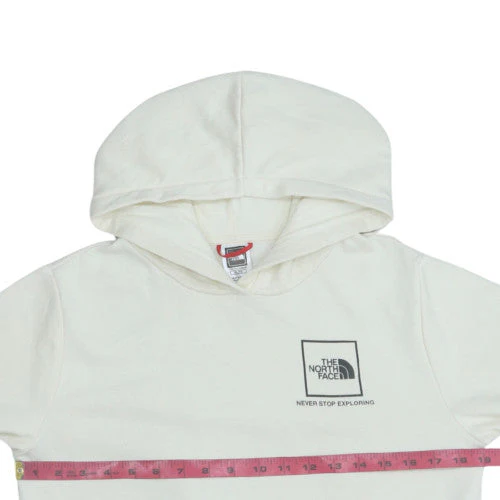 The North Face Boys White Pullover Hoodie XL Fleece Logo Sweatshirt - Image 3