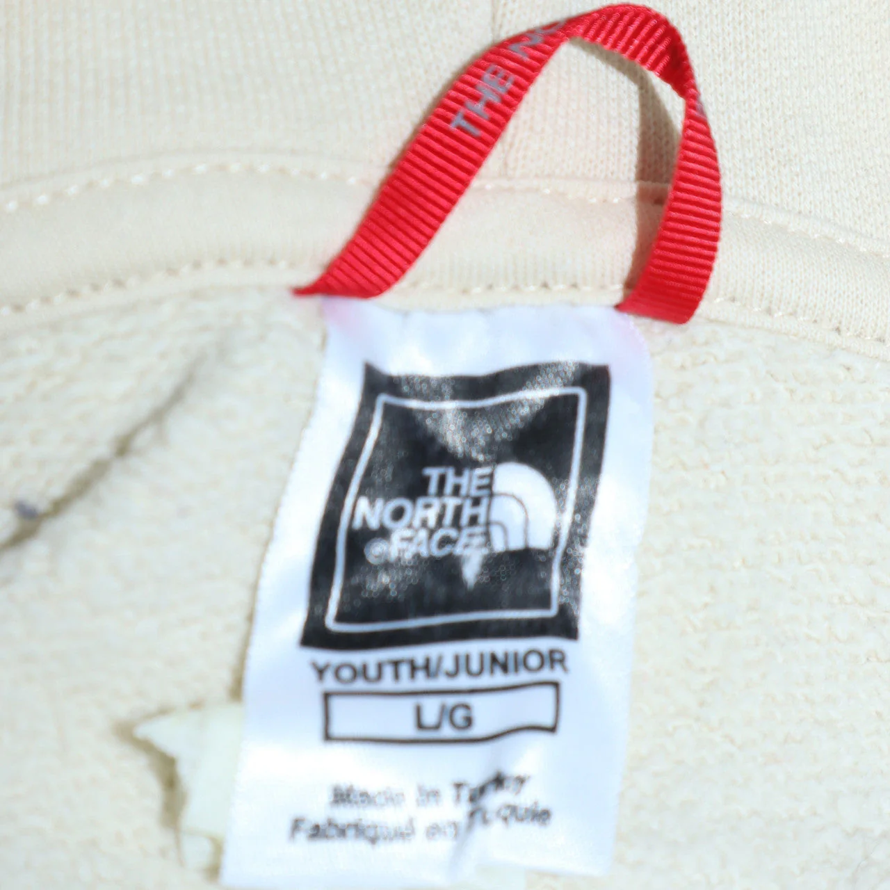 The North Face Girls Ivory Pullover Hoodie L Graphic Logo Cotton - Image 5