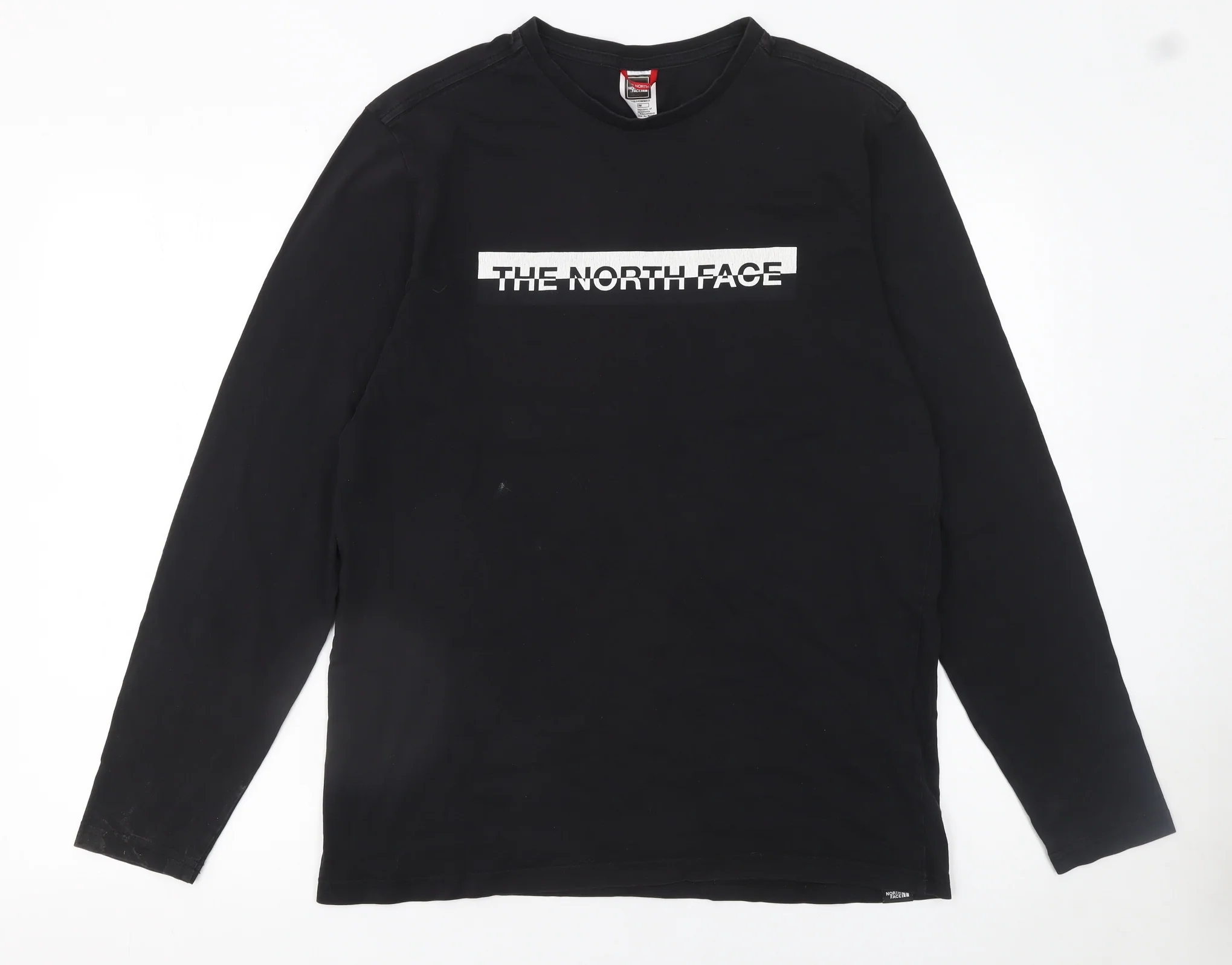 The North Face Men's Black Long Sleeve Cotton Logo T-Shirt Size M