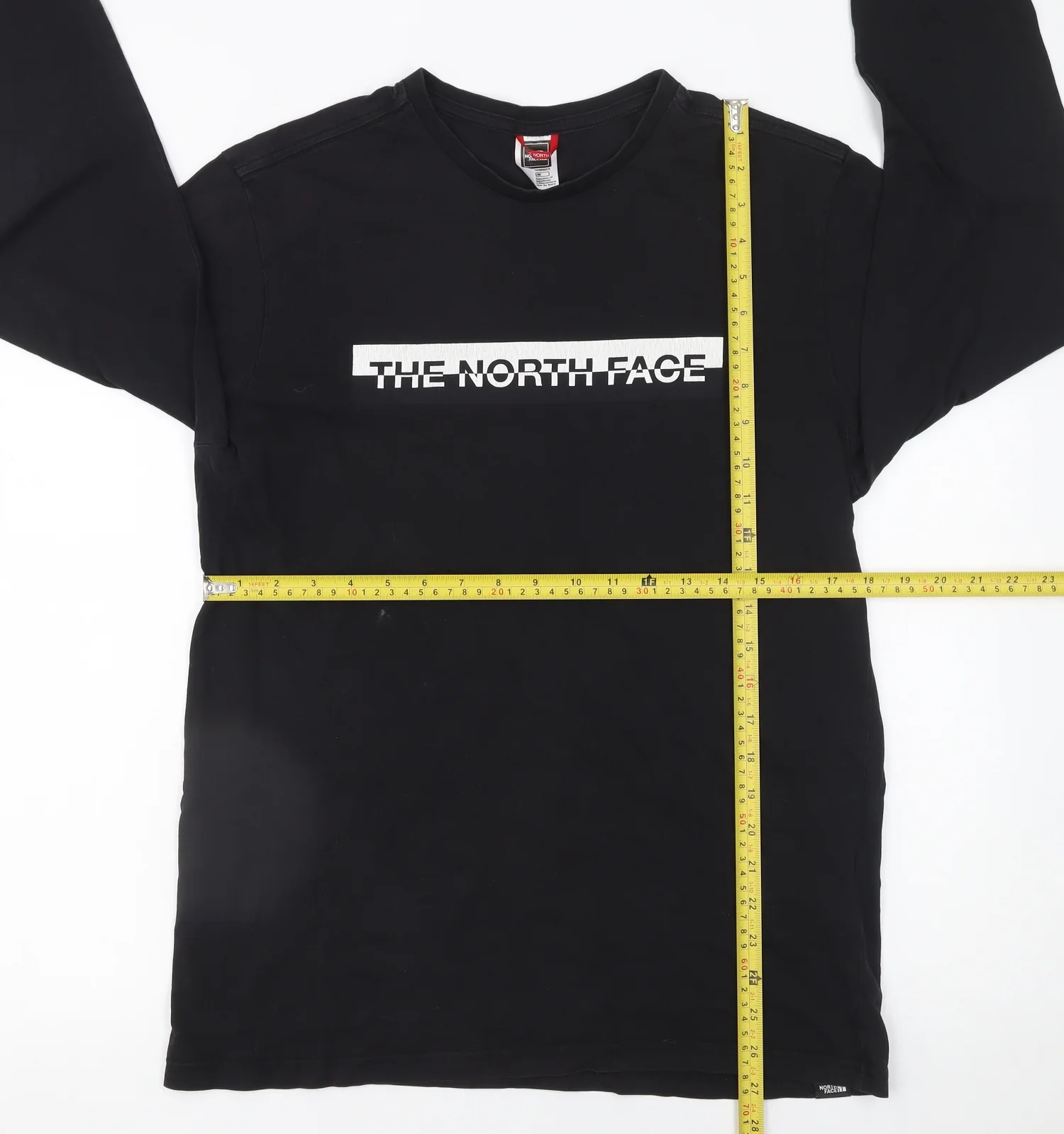 The North Face Men's Black Long Sleeve Cotton Logo T-Shirt Size M - Image 2