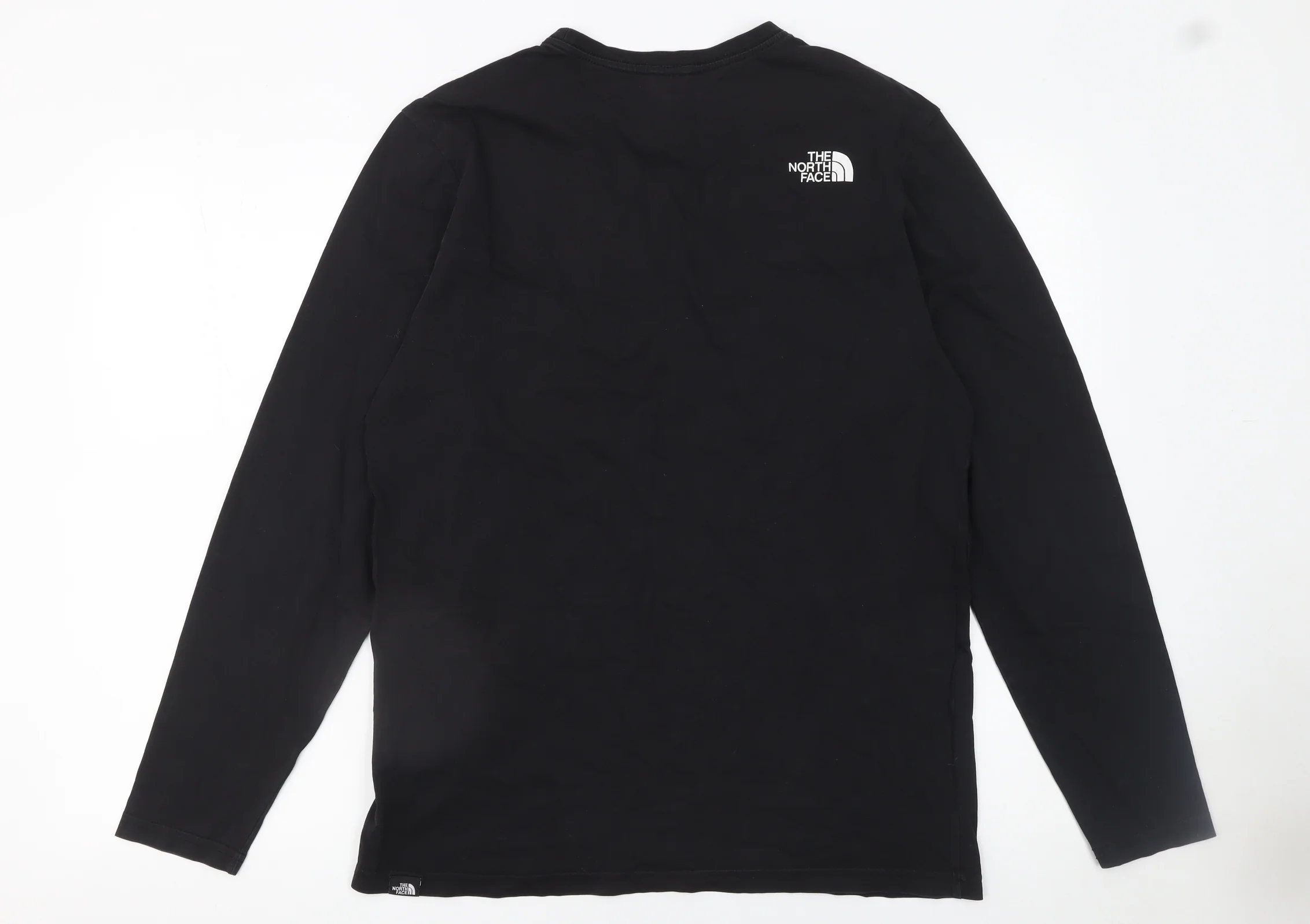 The North Face Men's Black Long Sleeve Cotton Logo T-Shirt Size M - Image 3