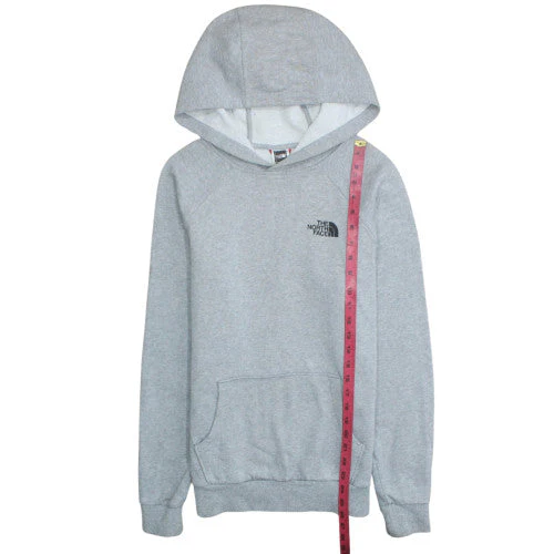 The North Face Men's Grey Pullover Hoodie Small Logo Outdoor Fleece - Image 3