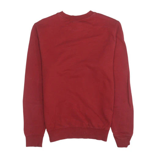 The North Face Men's Red Crew Neck Sweatshirt Size S Cotton Pullover - Image 4
